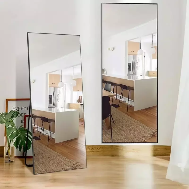 مرآة كاملة الطول للحمام ، من الأرض إلى السقف ، تصميم حديث ، 65 × 22 بوصة