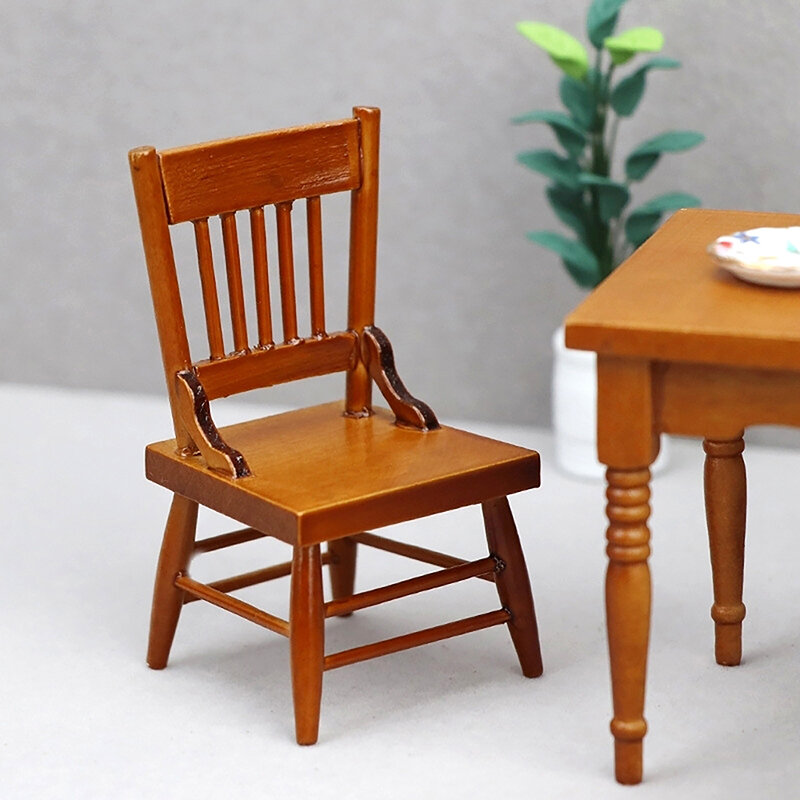 1:12 Dollhouse Miniature Chairs High Chair Home Furniture Model Decor