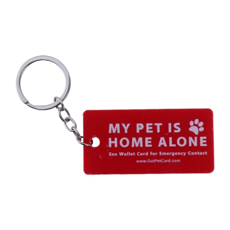 Pets are Home Pet Alone Alone Alert Keychain Keychain، بطاقة محفظة الاتصال في حالات الطوارئ
