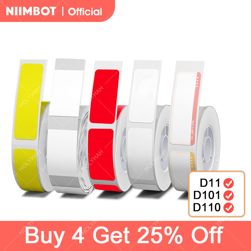 شريط ملصقات ورقة ل Niimbot D11 D101 D110 ورق الطابعة D11 لفة بطاقات لاصقة ل Niimbot وصفها D110 D11 التسمية طابعه