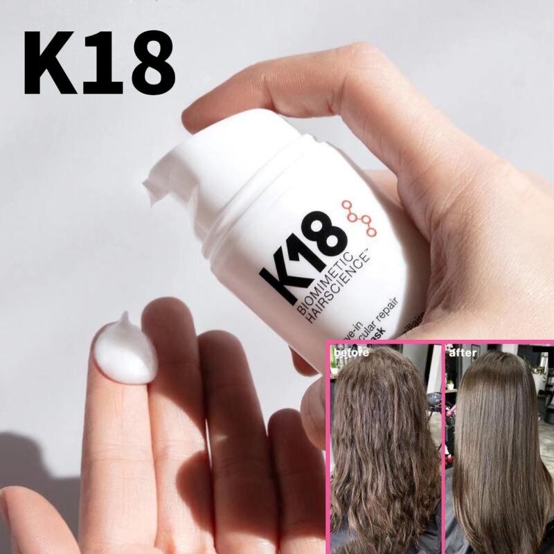 قناع إصلاح الشعر الجزيئي ، علاج الكيراتين وفروة الرأس ، حالة العناية بالشعر ، استعادة ، لينة ، عميقة ، ترك في ، K18 ، 50 مللي