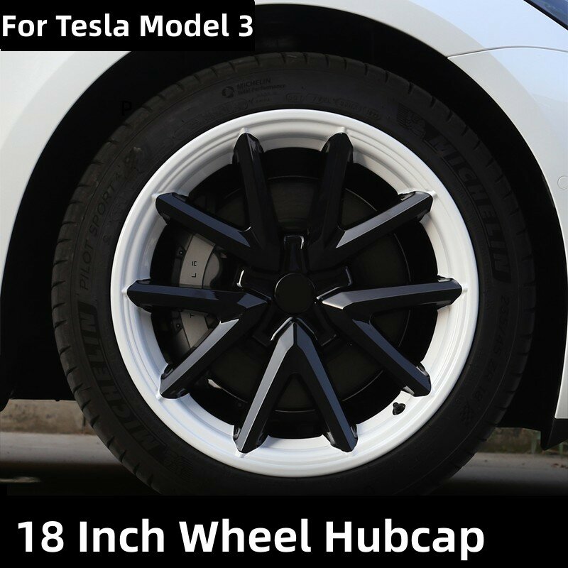 18 بوصة Hubcap ل تسلا نموذج 3 2020- 2022 غطاء عجلة عدة أداء السيارة الأصلي استبدال ABS غطاء عجلة غطاء كامل حامي