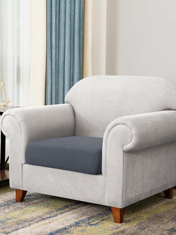 غطاء وسادة أريكة مطاطي ، قماش جاكار ، غلاف مقعد ، فردي ، قاع مرن ، مناسب لكرسي بذراعين