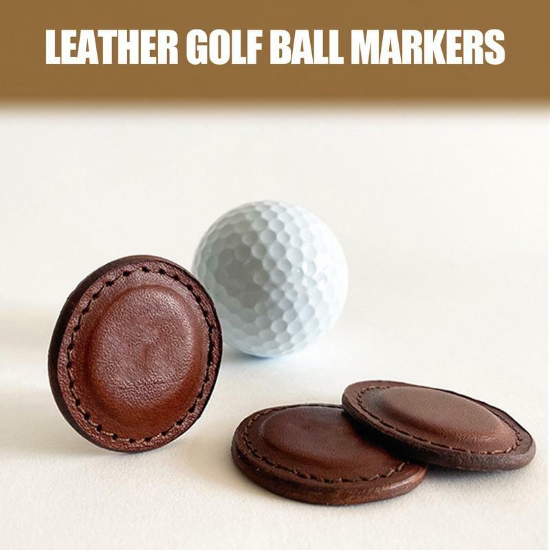 علامة كرة الجولف الجلدية العتيقة ، علامة وضع كرة الجولف ، مغناطيسية قوية ، دائرية ، هدية معدات التدريب