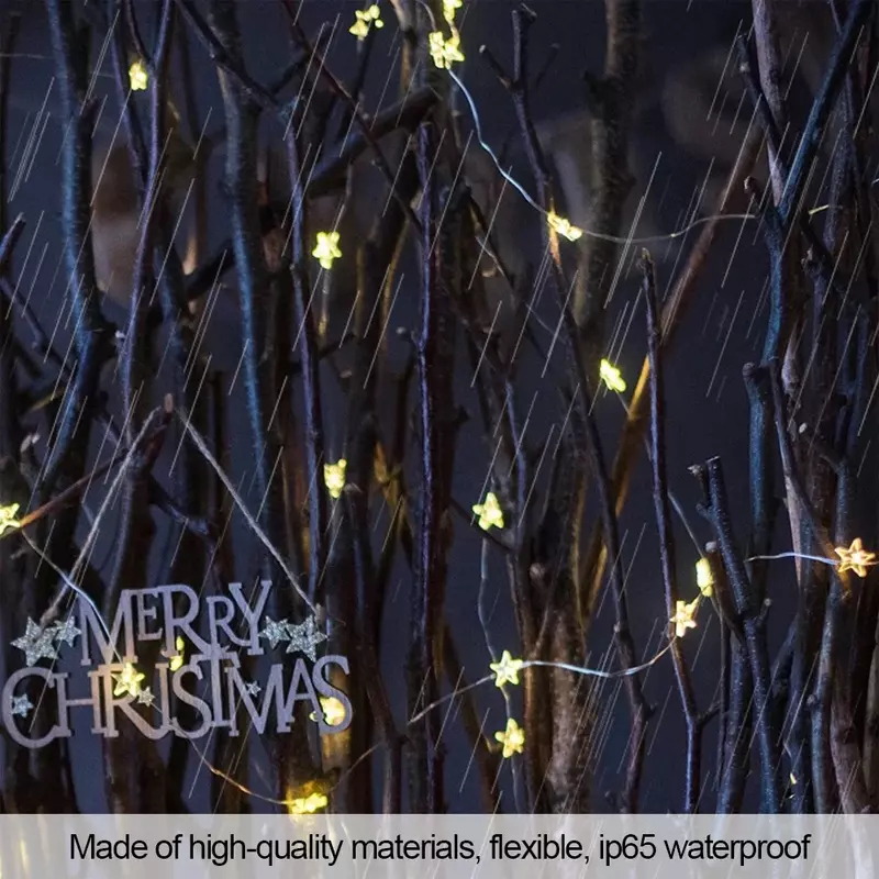 نجمة النحاس LED ضوء سلسلة ، غرفة الديكور ، أضواء الجنية ، عيد الميلاد ، عيد الميلاد ، إكليل الزخرفية ، AA البطارية ، 1 متر ، 2 متر ، 5 متر