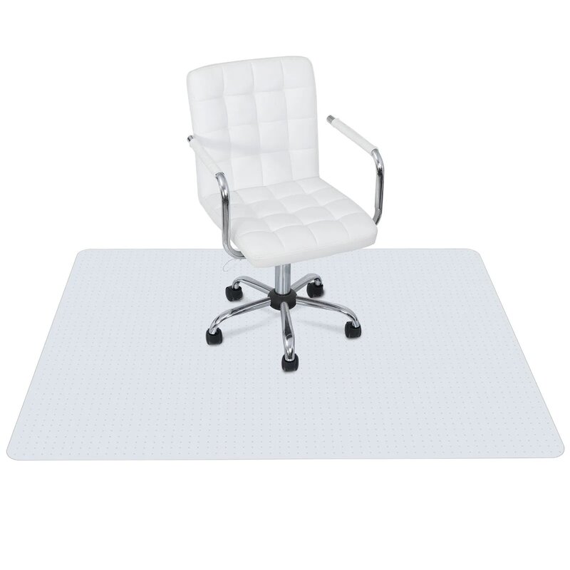 وسادة كرسي من كلوريد البولي فينيل مضادة للانزلاق ، حماية سجاد أرضي للمكتب ، مكتب منزلي ، أبيض ، 60 × 46 بوصة