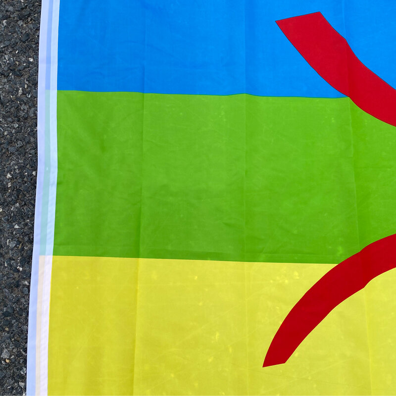 Aerxemrbrae سارية العلم 150x90cm البربر العلم شمال أفريقيا العلم البوليستر راية تحلق مخصص الأمازون العلم