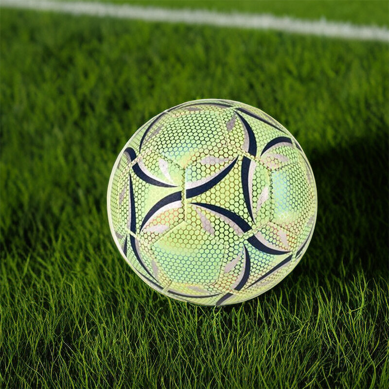 بولي Hexagon مسدس مضيئة لكرة القدم مع نمط عصري ، وحجم قياسي ، والتدريب ليلا
