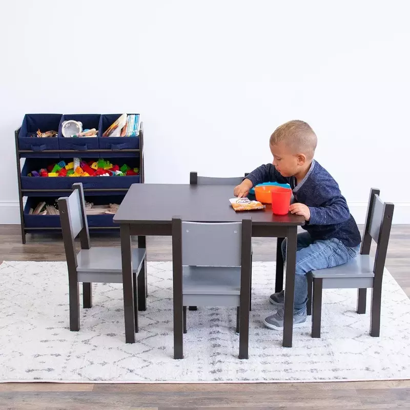 مجموعة طاولة طعام حديثة للأطفال ، طاولة أطفال ، إسبرسو ، 4 كراسي ، طفل صغير