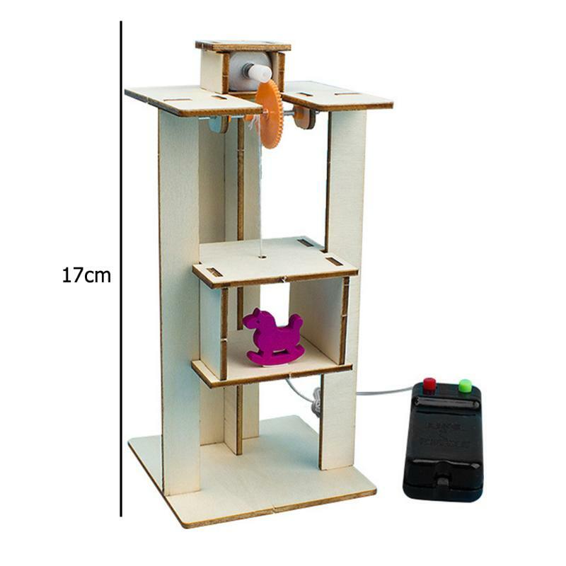 لتقوم بها بنفسك الخشب تجميع مصعد كهربي مصعد تطوير الأطفال الفضول الإبداع طفل العلوم تجربة مجموعة المواد لعبة