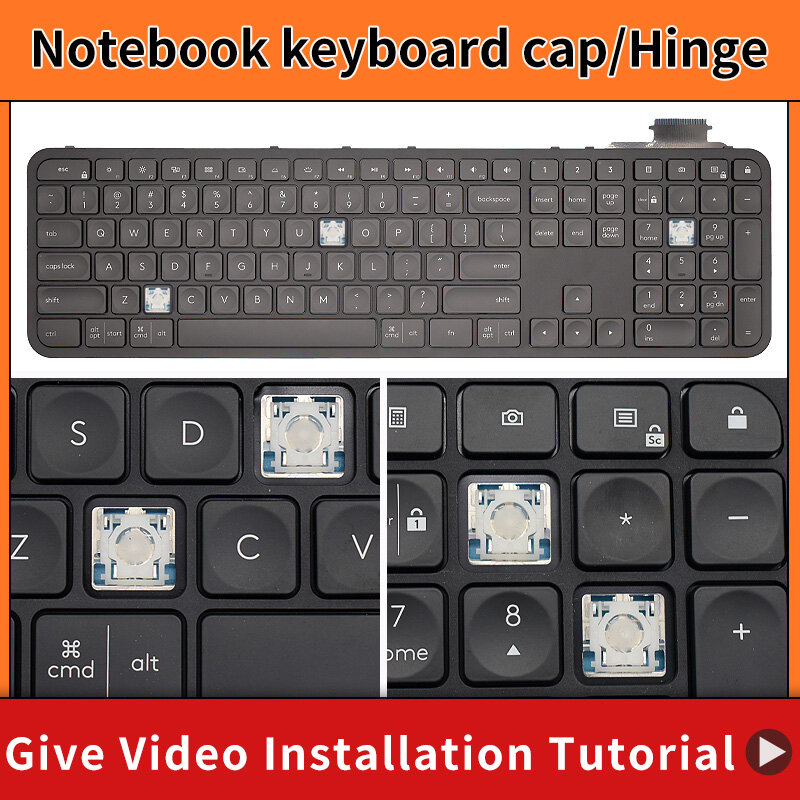استبدال غطاء مفتاح Keycap ، مقص كليب ، المفصلي لمفاتيح MX الحرفية لوجيتك ، مقاطع مفتاح لوحة المفاتيح ، GreyBlack