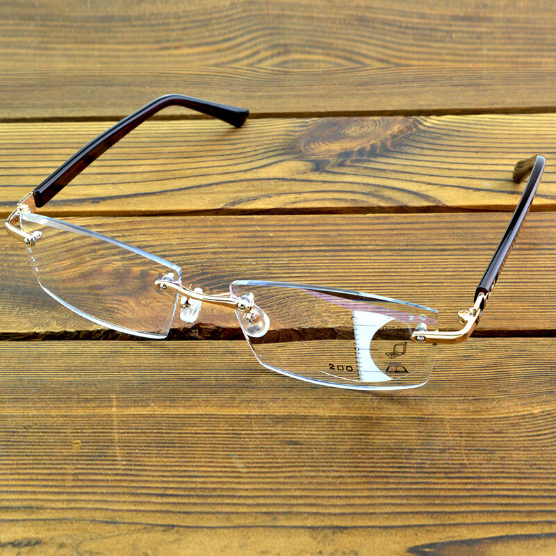 نظارات القراءة بدون إطار من كلارا فيدا للرجال ، زينة ماسية ، درجة عالية ، تقدمية ، فاخرة ، بالإضافة إلى 1 إلى 4