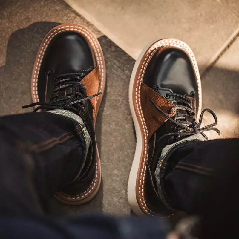 Maden عالية الجودة الأمريكية خمر النمط البريطاني الرجال الأحذية غير رسمية منخفضة أعلى الرجعية أحذية للبنين الرجال