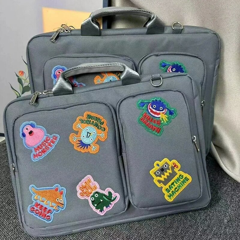حقيبة كتف قماشية لابتوب للنساء ، حقيبة تخزين مائلة ، مستندات سفر ، حقيبة كمبيوتر ، عمل ، 14 "، 16"