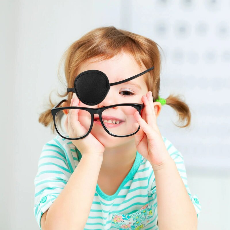 1 قطعة القراصنة العين التصحيح العين يغطي للنوم قابل للتعديل العين التصحيح الأسود العين التصحيح العين التصحيح ل الحول