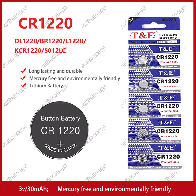 CR1220 بطارية زر ليثيوم ، BR1220 ، LM1220 ، DL1220 ، CR 1220 ، L04 ، 5012LC ، خلية عملة ، بطاريات ساعة ، ألعاب ، عن بعد ، 2 قطعة إلى 50 قطعة