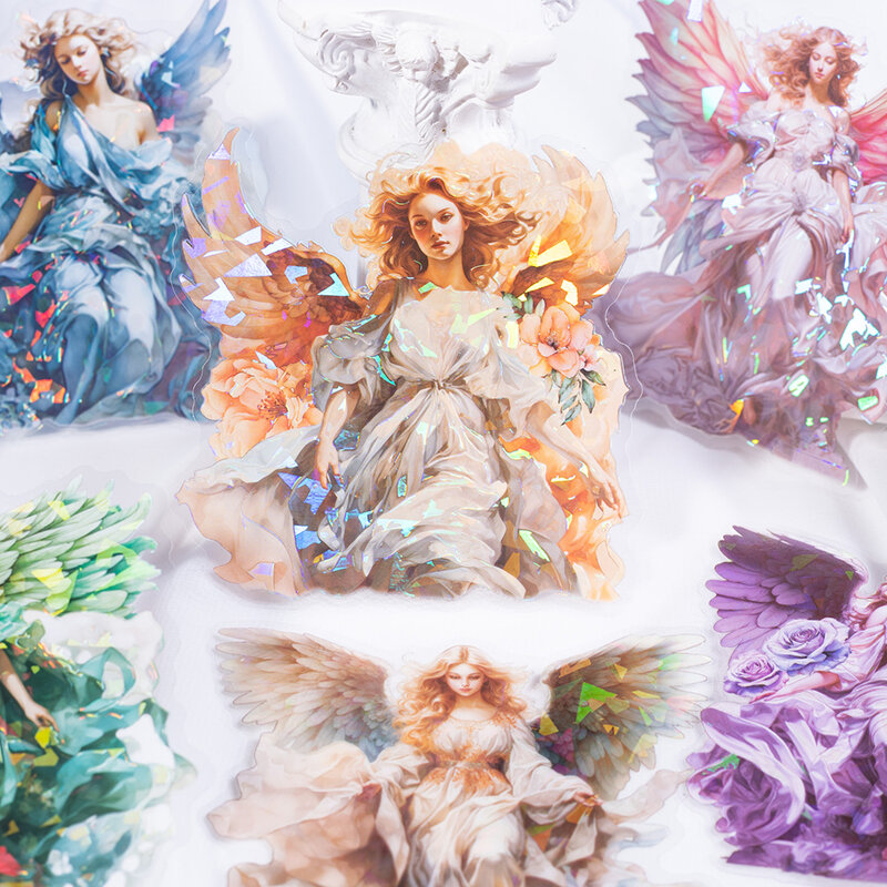 علامات سلسلة أنيمي من الملائكة ، زخرفة ألبوم الصور ، ملصق الحيوانات الأليفة ، 12 عبوة لكل مجموعة