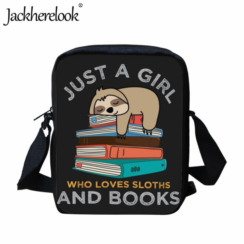 Jackherelook مجرد فتاة الكرتون الكسل Bookbags للأطفال عادية موضة سعة صغيرة رسول حقيبة الكلاسيكية السفر حقيبة الكتف