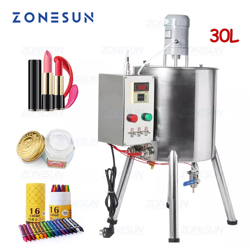 ZONESUN-آلة تسخين أحمر الشفاه ، آلة تعبئة مع قادوس خلط ، سخان الشوكولاتة ، أقلام تلوين الشوكولاتة المصنوعة يدويًا