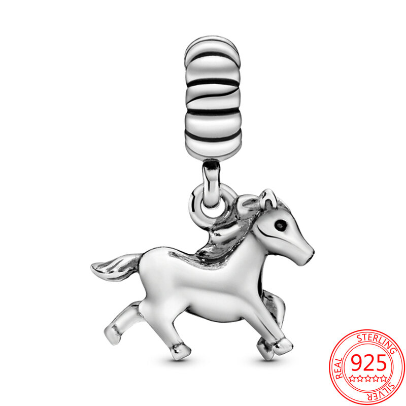الأصلي 925 فضة زودياك الحصان الوهق حلية المرأة مهرجان مجوهرات هدية صالح باندورا سوار ذاتي الصنع قلادة قلادة