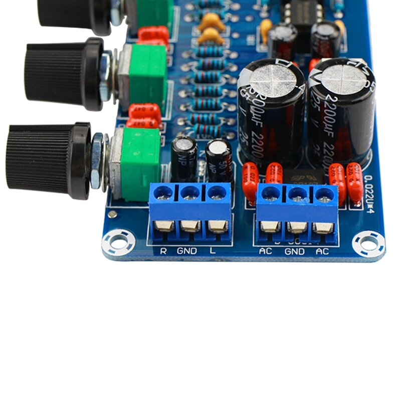 مكبر للصوت NE5532 Preamp Preamplifier وحدة التحكم في مستوى الصوت لوحة الانتهاء من ثلاثة أضعاف Midrange باس EQ لتقوم بها بنفسك التيار المتناوب المزدوج 12 فولت-18 فولت