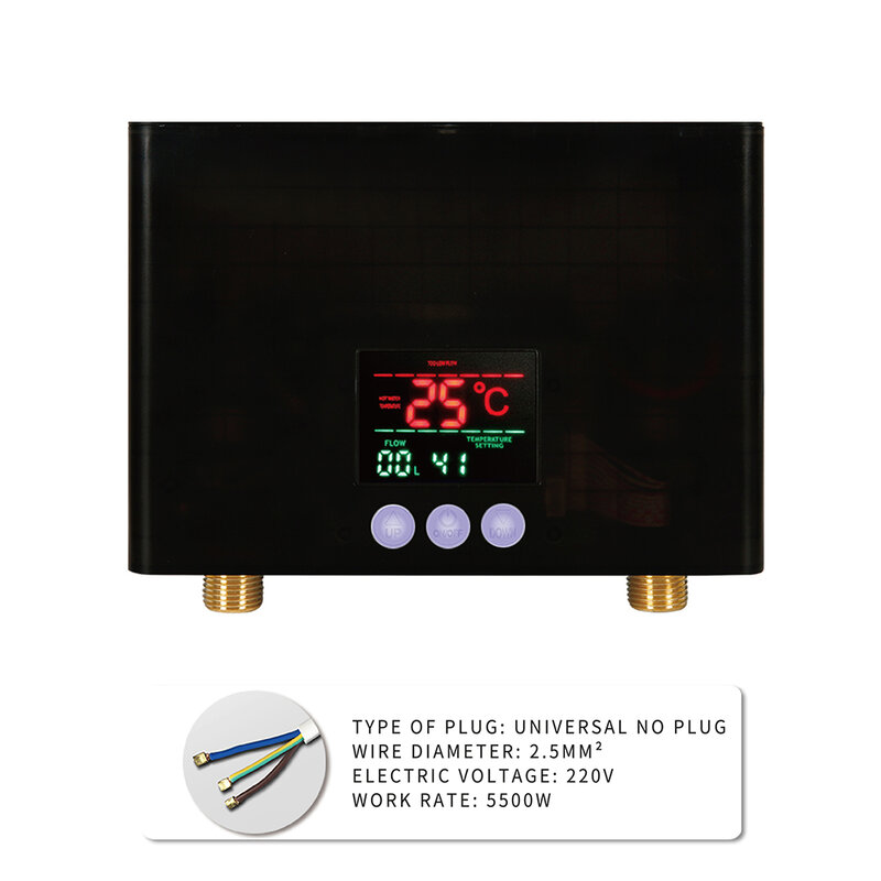 سخان مياه كهربائي مثبت على الحائط ، سخان فوري ، شاشة عرض LCD لدرجة الحرارة ، جهاز تحكم عن بعد ، حمام ومطبخ