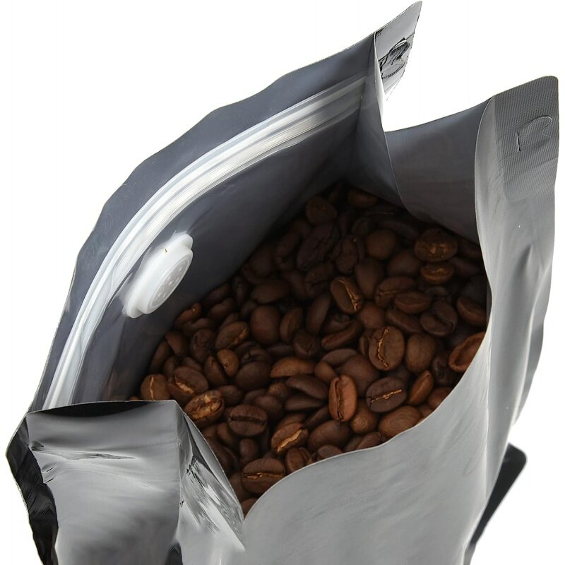 أكياس تعبئة قهوة من رقائق الألومنيوم ، منتج مسطح محكم الغلق بثمانية جوانب ، منتج مخصص ، صفيحة من الأسفل ، صفيحة