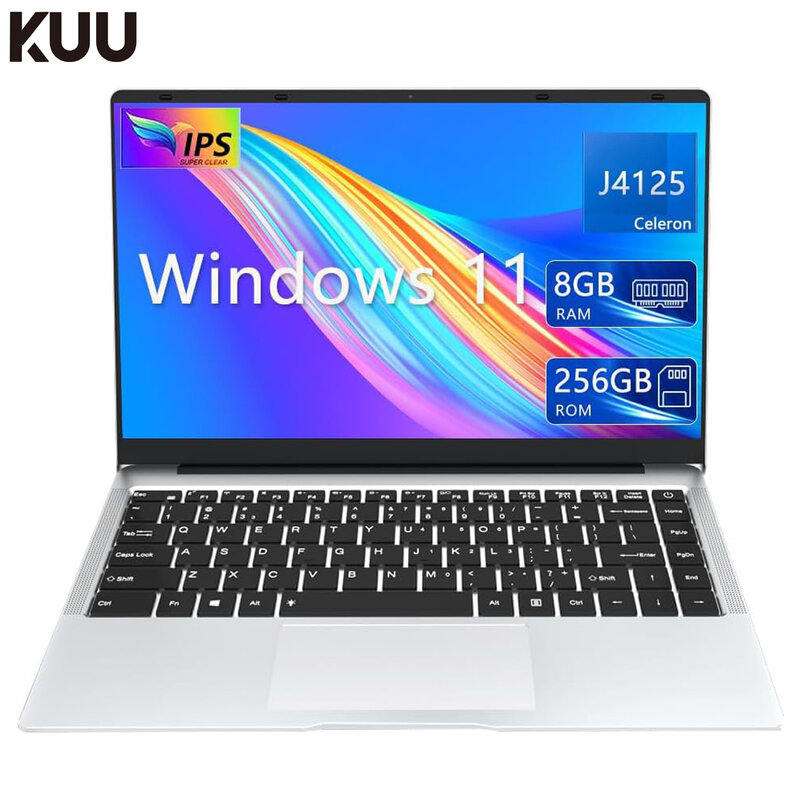 لابتوب KUU-Windows 11 للطلاب ، شاشة FHD ، إنتل سيليرون J4125 ، ذاكرة رام 8 جيجابايت ، GB SSD ، واي فاي ، بلوتوث ، كاميرا أرخص