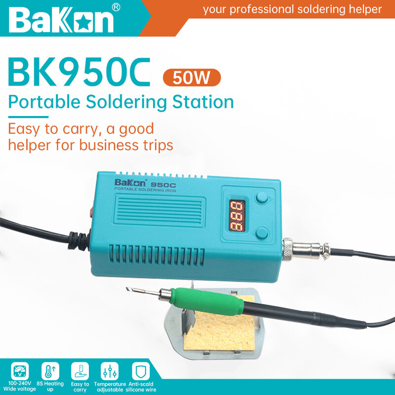 Bakon-محطة لحام الحديد bk950c ، شاشة رقمية محمولة ، أدوات لحام درجة حرارة ثابتة لإصلاح الهاتف ، c210