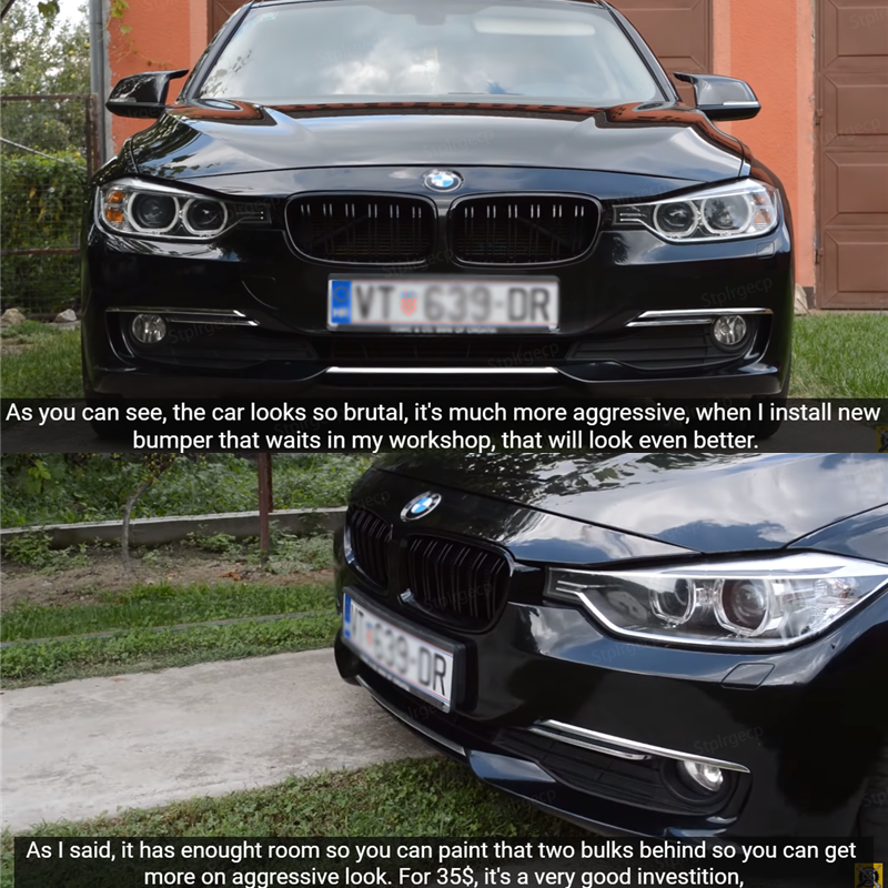 قطع غيار لشبكة الشواية الأمامية لسيارات BMW 3 series F30 F31 F35 2011-2019 قطع مزدوجة طراز M4 Sport لون أسود لامع