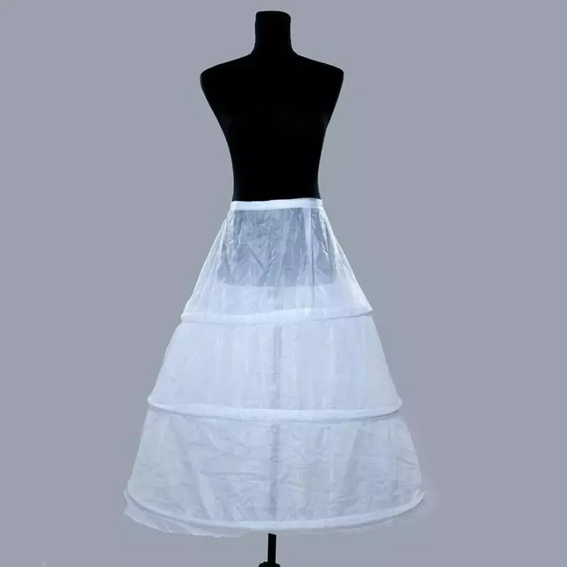 تنورة داخلية كرينولين منزلقة لفستان زفاف الكرة ، تنورة بيتيكوات على شكل حرف A ، أبيض ، 3 أطواق ، جودة عالية
