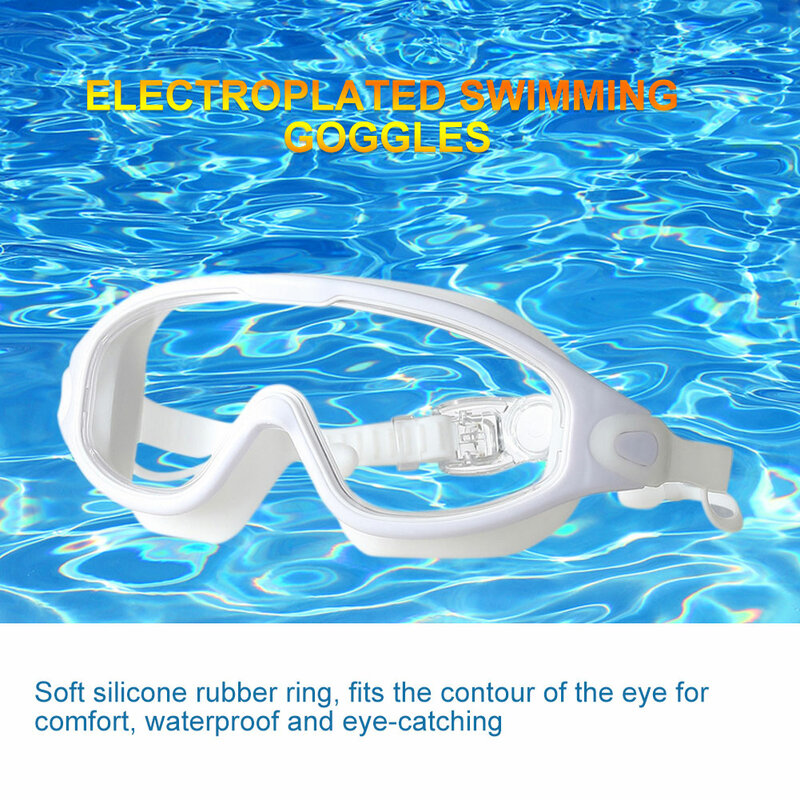 نظارات السباحة للجنسين بإطار كبير للكبار مع سدادات السباحة نظارات السباحة المهنية HD نظارات مكافحة الضباب سيليكون نظارات