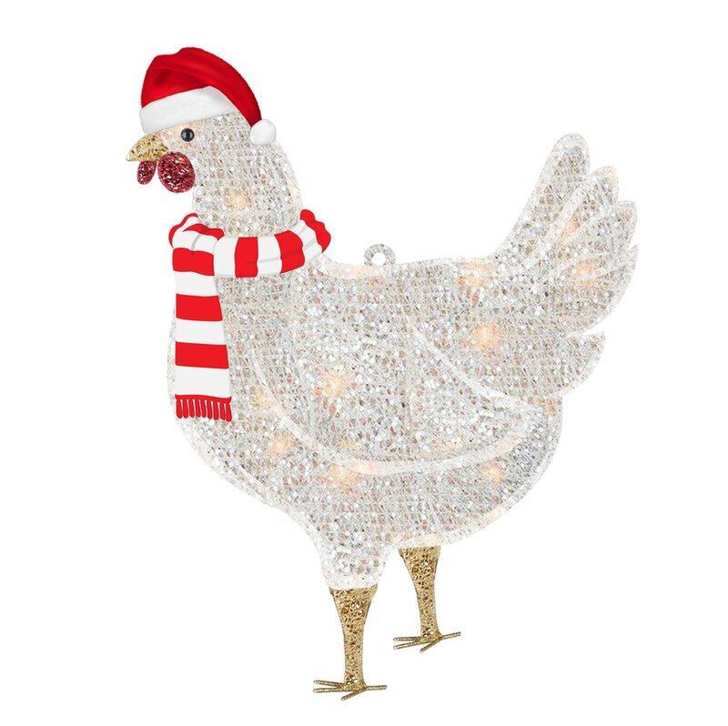 زخارف دجاج خشبية لعيد الميلاد ، دلايات جميلة ، ديكور منزلي ، ديكور مهرجان خارجي ، 7 أنماط ، ساخن