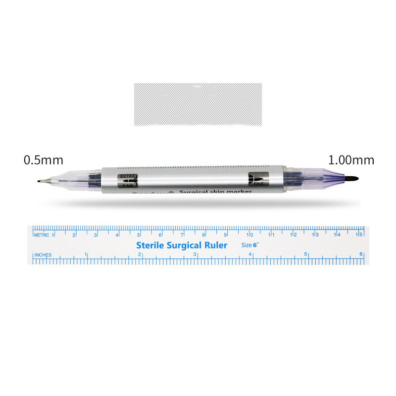مزدوج رئيس الجراحية الحاجب الوشم الجلد قلم تحديد اكسسوارات أداة قلم تحديد الوشم مع مسطرة قياس Microblading