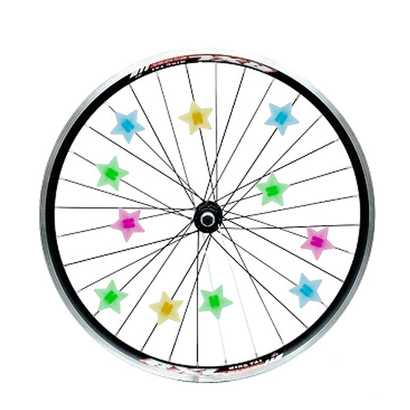 36pcs عجلة بلاستيكية تكلم الملونة نجمة الديكور MTB الدراجات دراجة دراجة جديدة