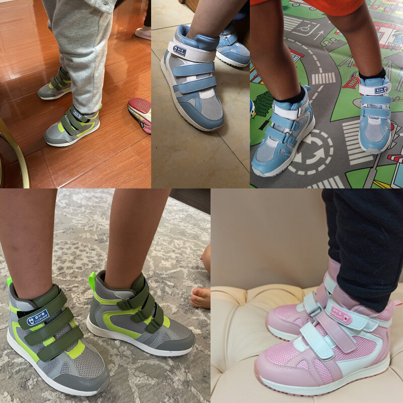 أحذية رياضية للأطفال الأولاد والبنات أحذية غير رسمية لتقويم العظام أحذية رياضية قوية ذات خلفية قوية بنعل داعم لقوس تقويم العظام