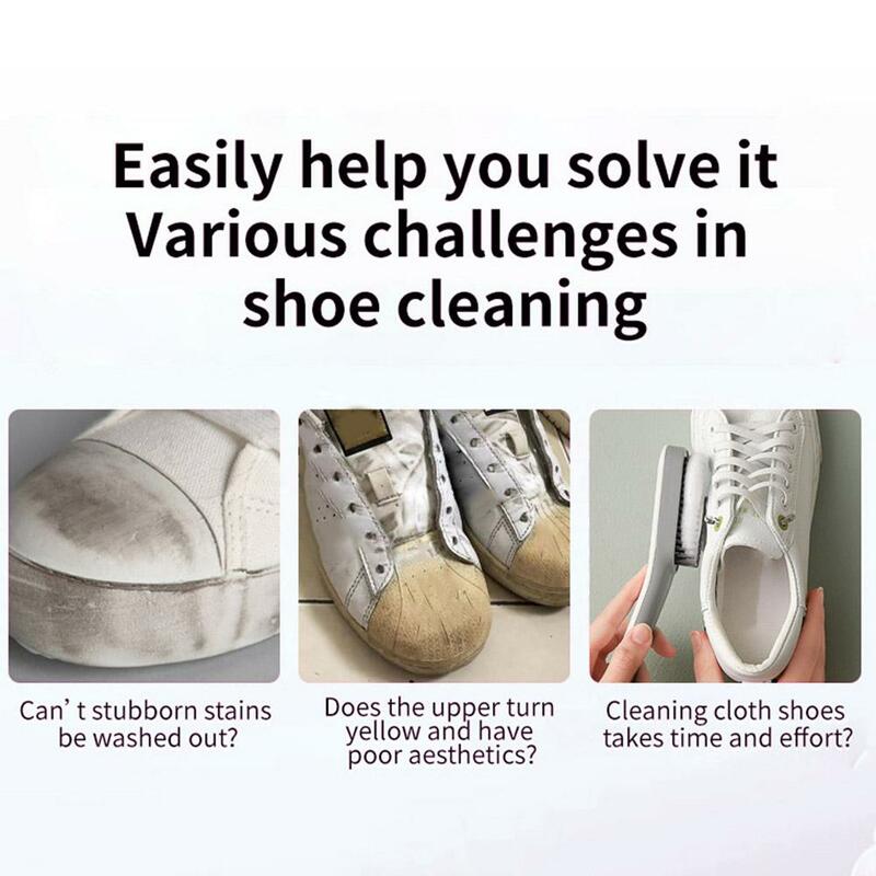 كريم تنظيف أحذية أبيض متعدد الوظائف ، منظف فطيرة مع مسح ، مزيل البقع ، التطهير ، صيانة الأحذية الرياضية