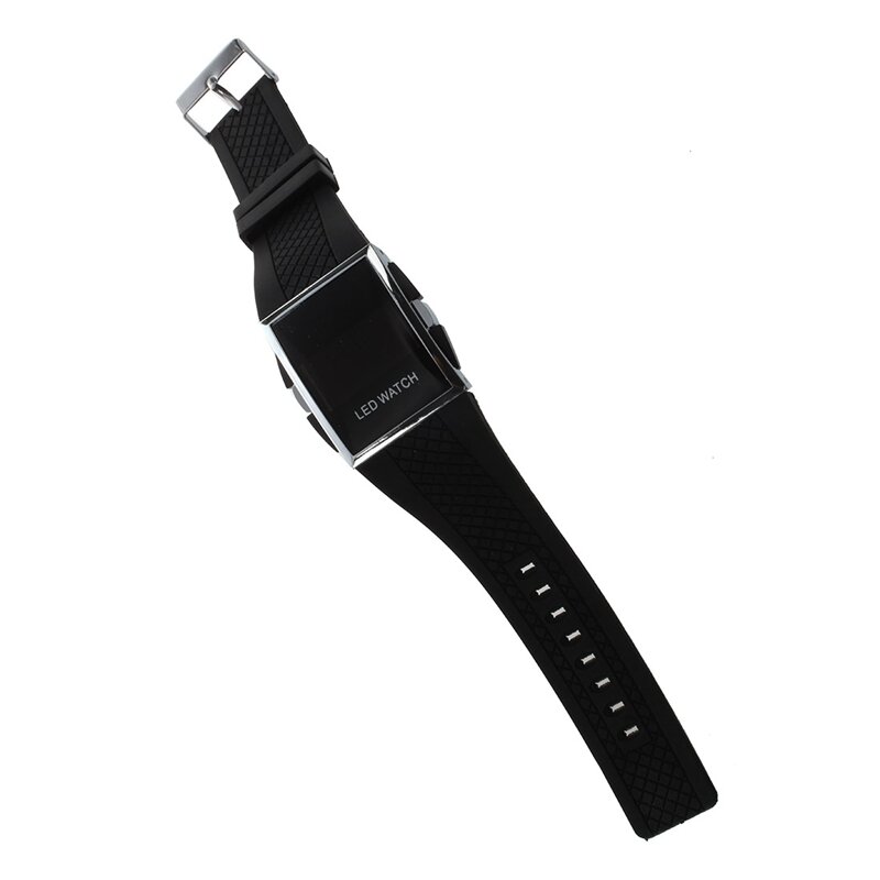 جديد led ساعة فاخرة موضة المرأة الرقمية الرياضة حزام ساعة اليد للسيدات فستان الساعات على مدار الساعة-كل أسود