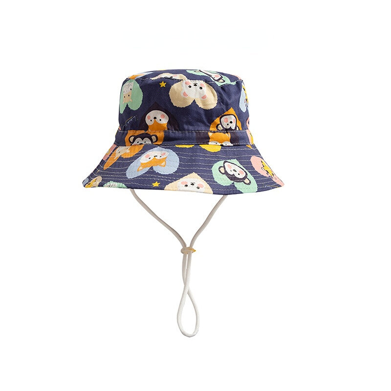 الصيف القطن الكرتون طباعة صياد قبعة الكرتون الطفل قبعة UV حماية الصبي قبعة الأطفال بنما في الهواء الطلق الشاطئ فتاة قبعة الشمس
