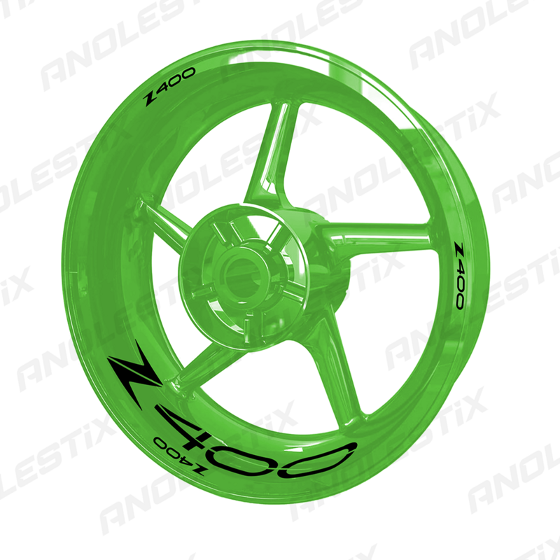 ملصق العجلة العاكسة للدراجات النارية من AnoleStix شريط لاصق بحافة لاصقة لتزيين كاواساكي Z400 2019 2020 2021 2022 2023