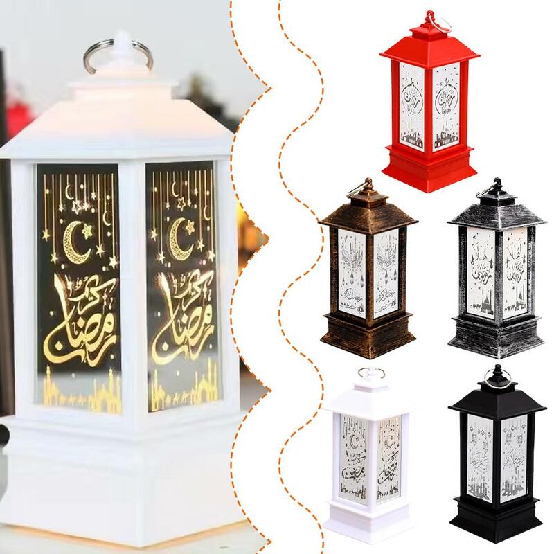 فانوس ليد عيد مبارك ، مصباح رمضان ، هدايا ديكور الطاولة ، زخرفة إسلامية إسلامية ، زخرفة مركزية ، ديكور مهرجان الحفلات ، E3o2
