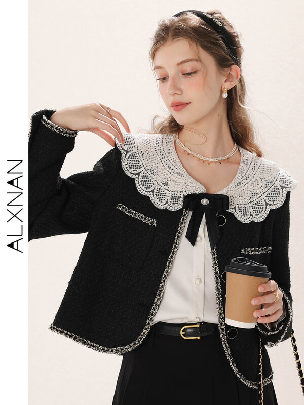 ALXNAN-قميص بأكمام طويلة وياقة كشكشة للنساء ، بلوزات غير رسمية بصف واحد ، توبات نسائية للمكتب ، الصيف ، TM00229