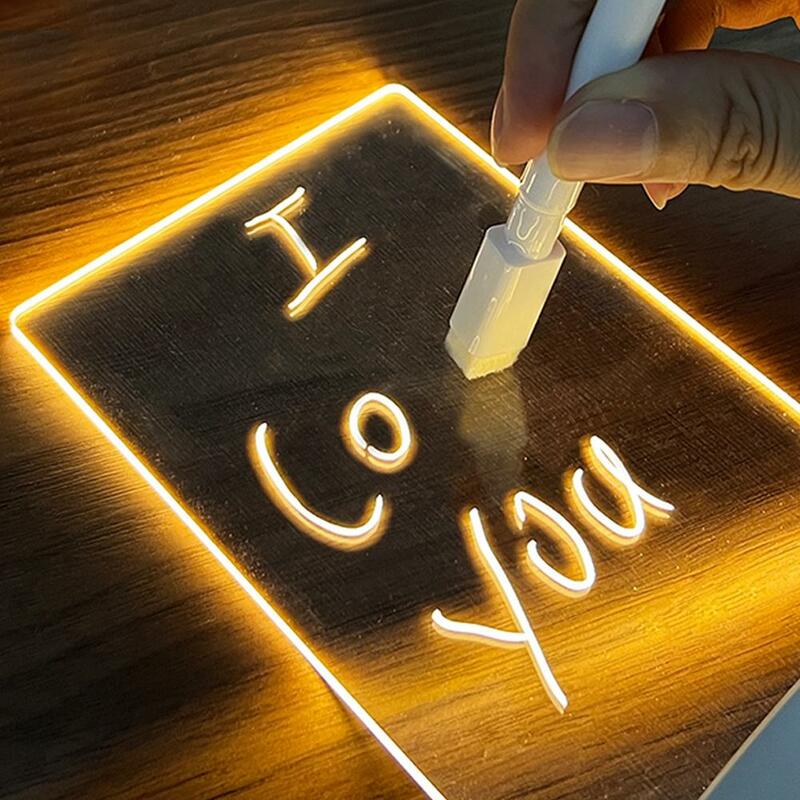 الإبداعية ملاحظة مجلس الإبداعية Led ضوء الليل USB رسالة مجلس عطلة ضوء مع القلم هدية للأطفال صديقة الديكور ني