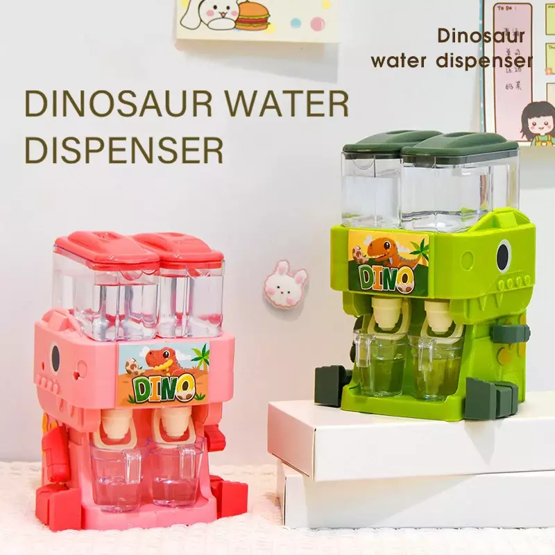 لعبة موزع مياه مزدوج ديناصور رائعتين للأطفال ، بارد ودافئ ، عصير شرب النافورة ، لعبة محاكاة المطبخ