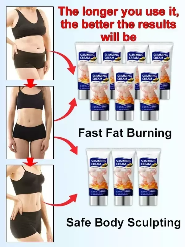 كريم التخسيس لنحت كامل الجسم ، حرق الدهون القوي ، حل سريع لفقدان وزن البطن ، الرجال والنساء ، 7 أيام