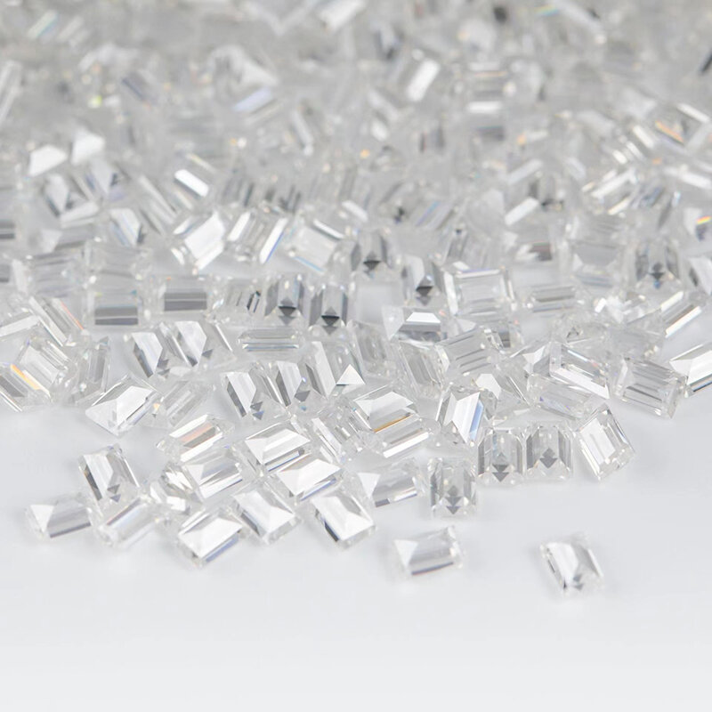 1ct/حزمة حقيقية D اللون VVS مستطيل كربيد سيليكون مقطع أحجار فضفاضة تمرير اختبار الماس لصنع المجوهرات