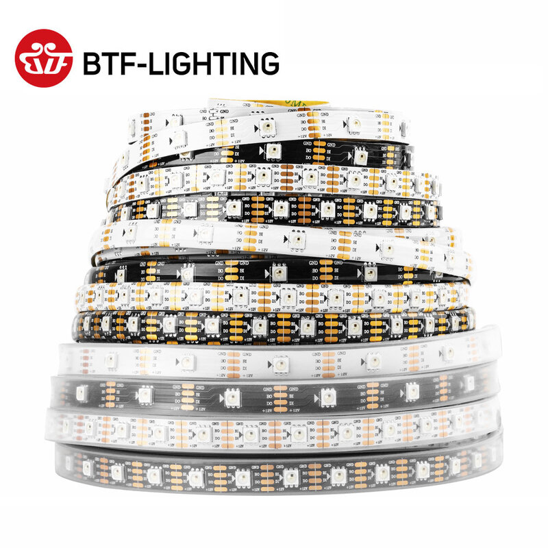 LED ضوء الشريط مع إشارة مزدوجة ، عنونة بشكل فردي ، RGB ، WS2815 ، DC12V ، WS2812B ، WS2813 ، 30 ، 60 ، 100 ، 144 LEDs ، IP30 ، 65 ، 67