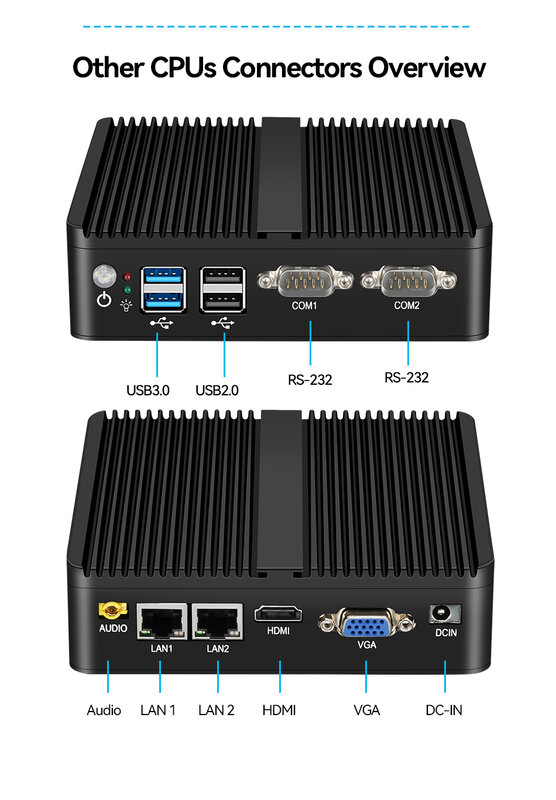 كمبيوتر صغير بدون مروحة الصناعية سيليرون J4125 كور i3-5005U ثنائي LAN 2 * COM HDMI واي فاي ويندوز 10 Nettop مكتب الكمبيوتر minipc سطح المكتب