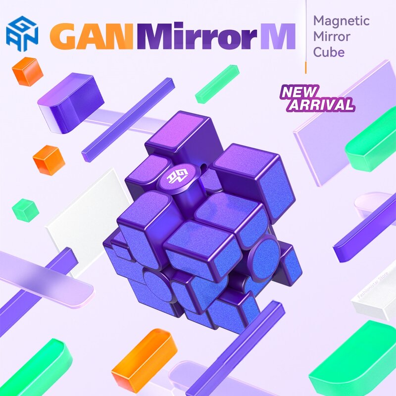غان مرآة م الأشعة فوق البنفسجية مكعب 3X3 المغناطيسي ماجيك سرعة مكعب المهنية يلقي المغلفة غان 3x3 مرآة مكعب ألعاب متململة مكعب Magico