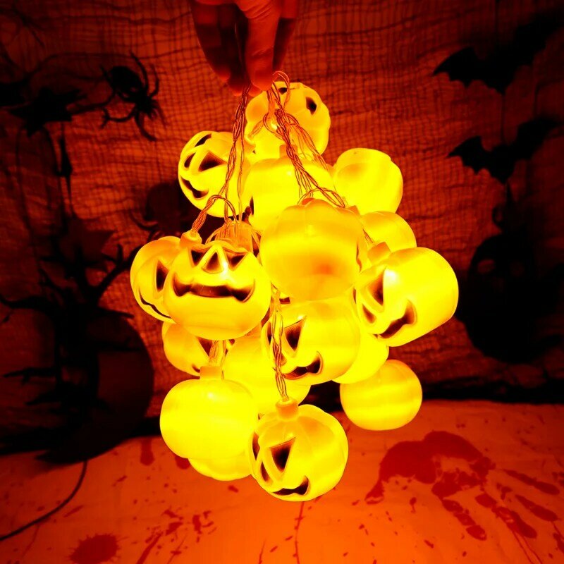 10/20 رئيس LED هالوين سلسلة ضوء اليقطين مصابيح هالوين تخطيط المشهد في الهواء الطلق الدعائم لحديقة الطرف لوازم الديكور